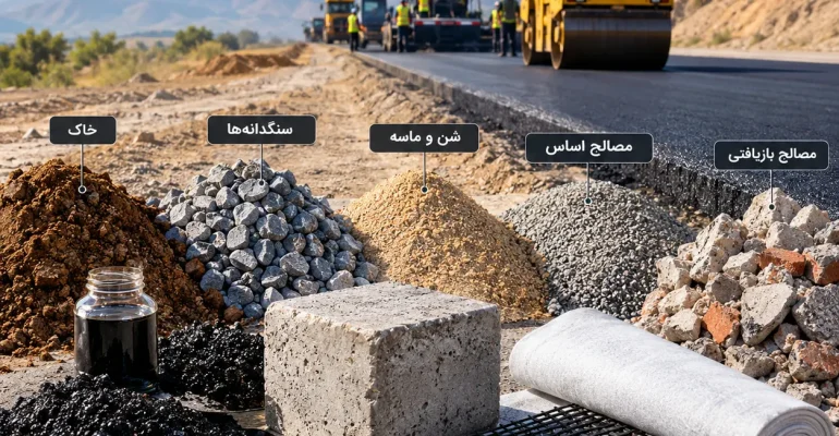 انواع مصالح مورد استفاده در راهسازی